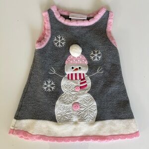 Bonnie Baby knit snowman sweater dress ☃️size 12 mo
